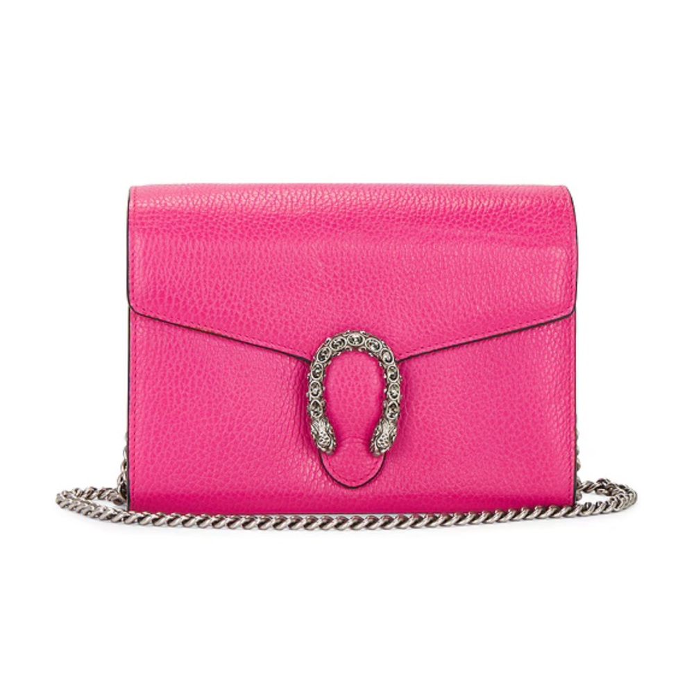 Pink Leather Chain Bag